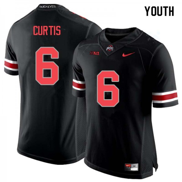 Ohio State Buckeyes #6 Kory Curtis Youth Stitched Jersey Blackout